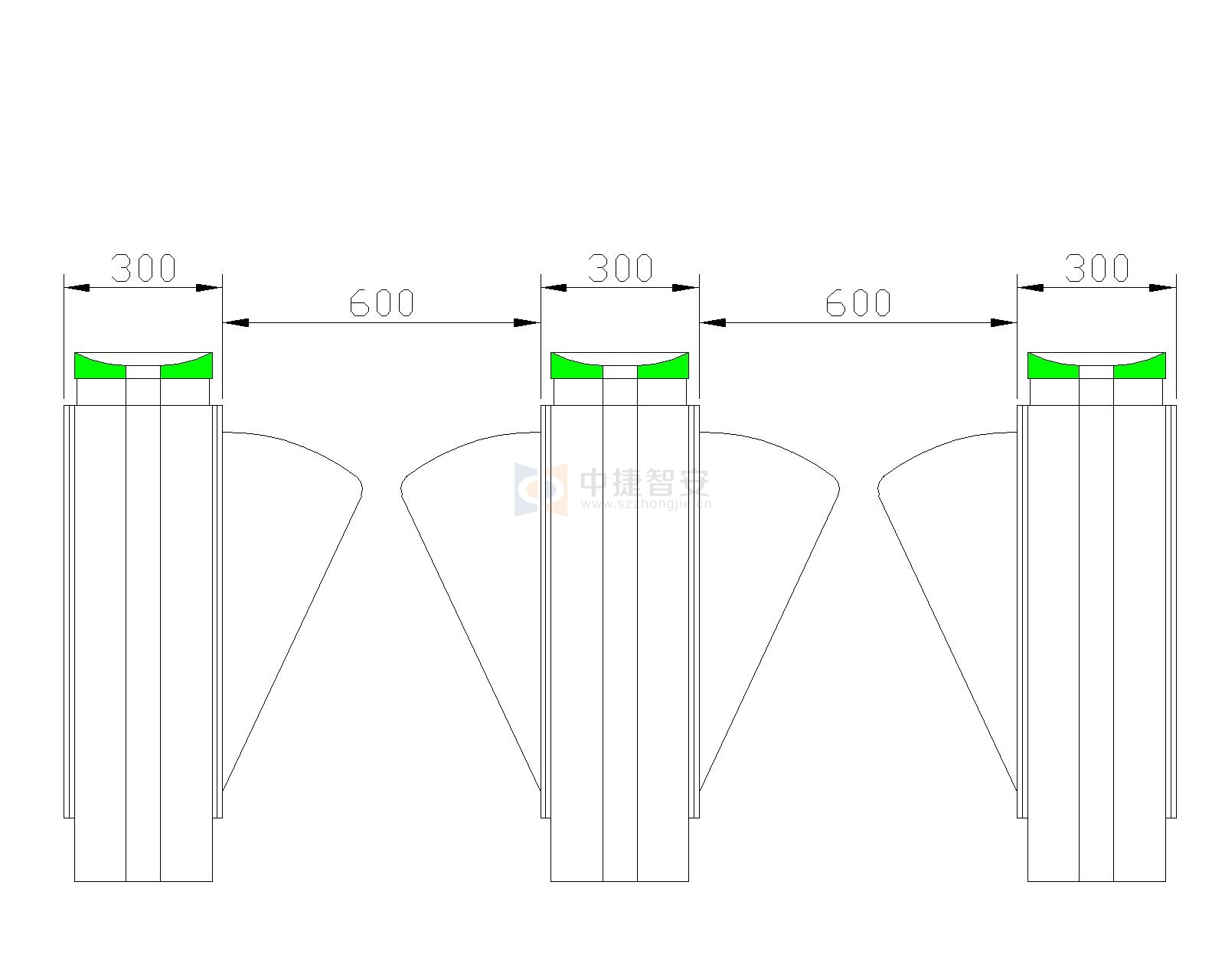 Deluxe Flap Turnstile Gate Bridge